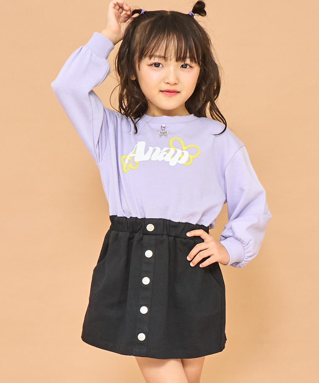ラベンダー(110サイズ着用/身長：約112cm)