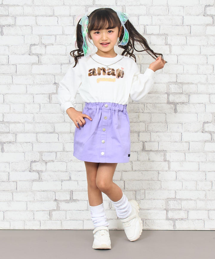 ホワイト(110サイズ着用/身長：約113cm)