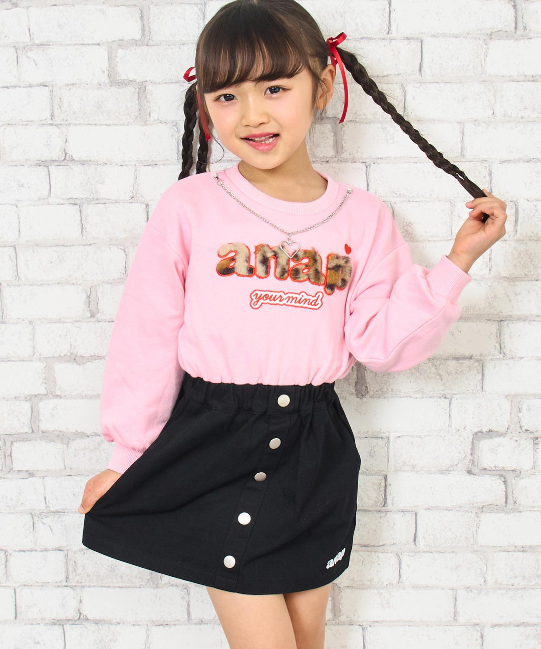 ライトピンク(110サイズ着用/身長：約113cm)