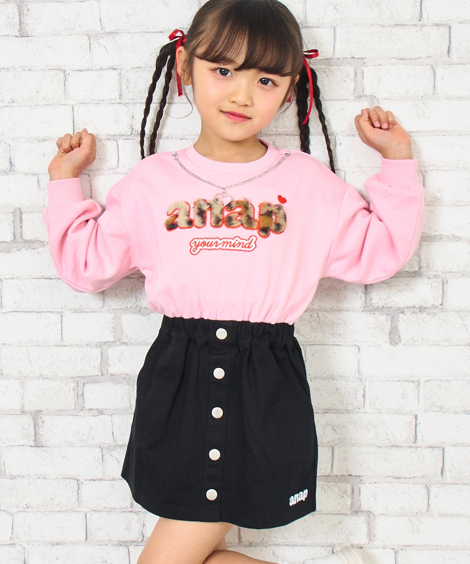 ライトピンク(110サイズ着用/身長：約113cm)