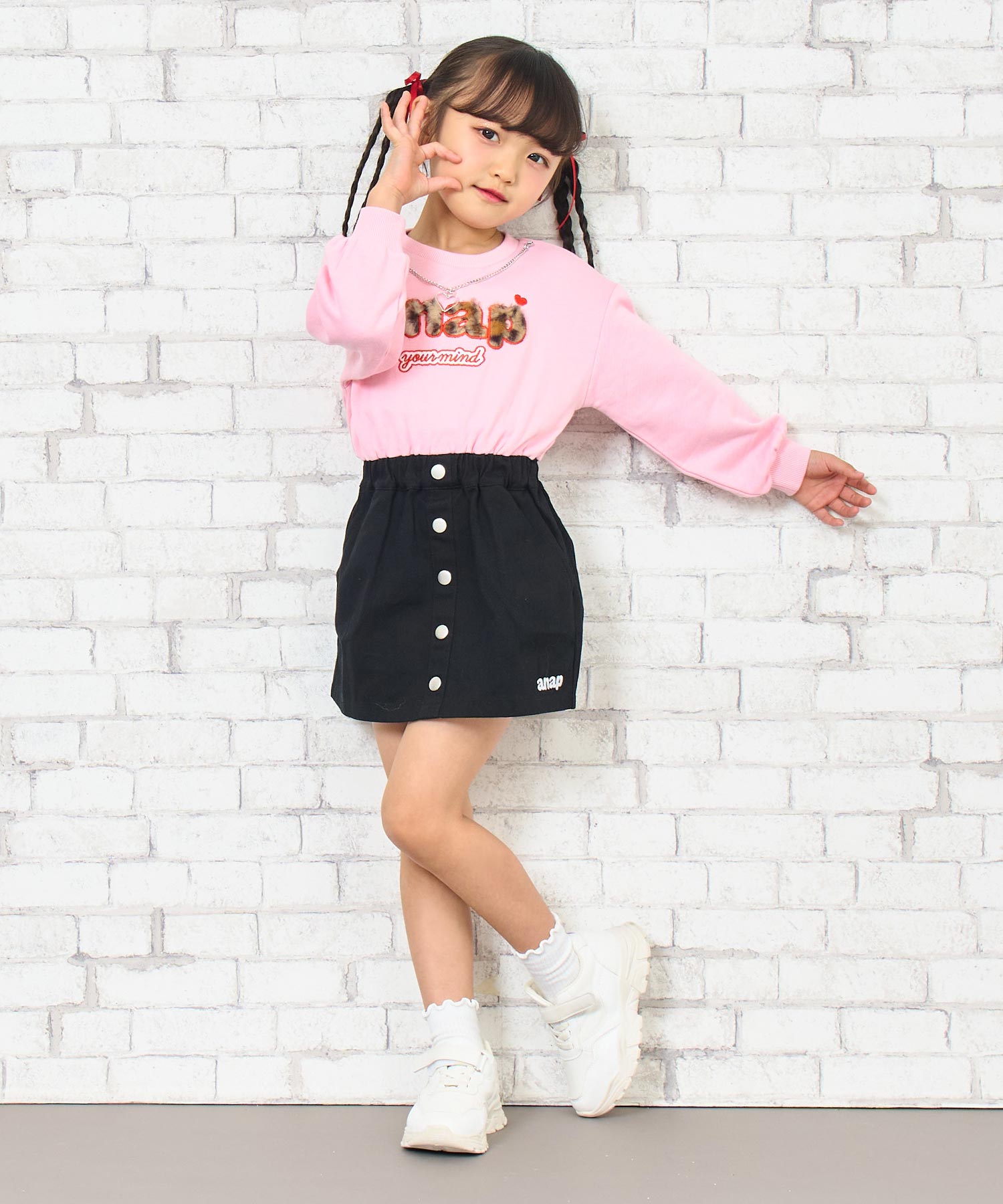 ライトピンク(110サイズ着用/身長：約113cm)