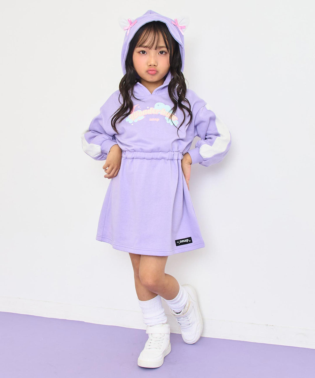 ラベンダー(110サイズ着用/身長：約115cm)