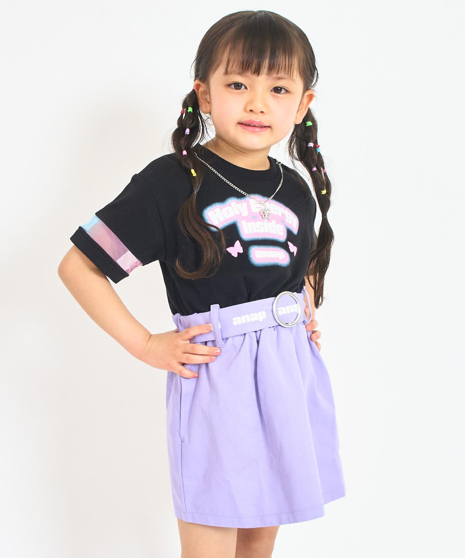 ブラック(110サイズ着用/身長：約103cm)