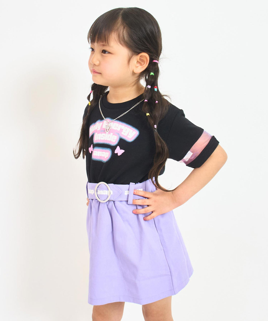 ブラック(110サイズ着用/身長：約103cm)