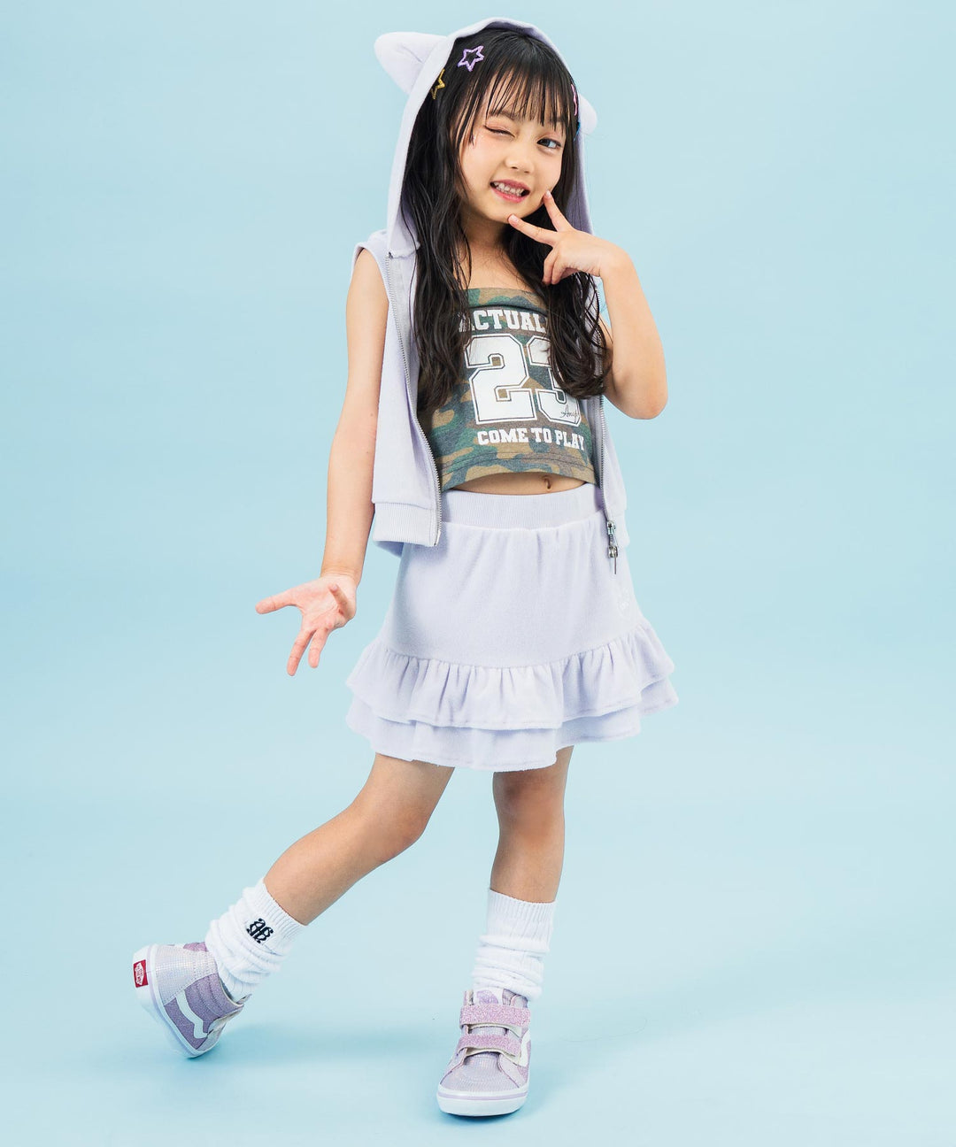 ラベンダー(110サイズ着用/身長：約106cm)