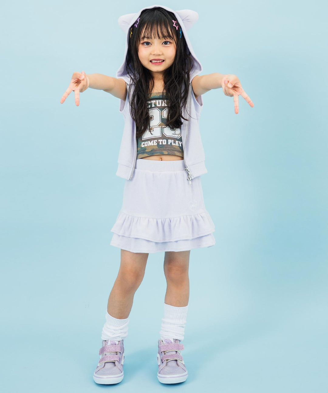 ラベンダー(110サイズ着用/身長：約106cm)