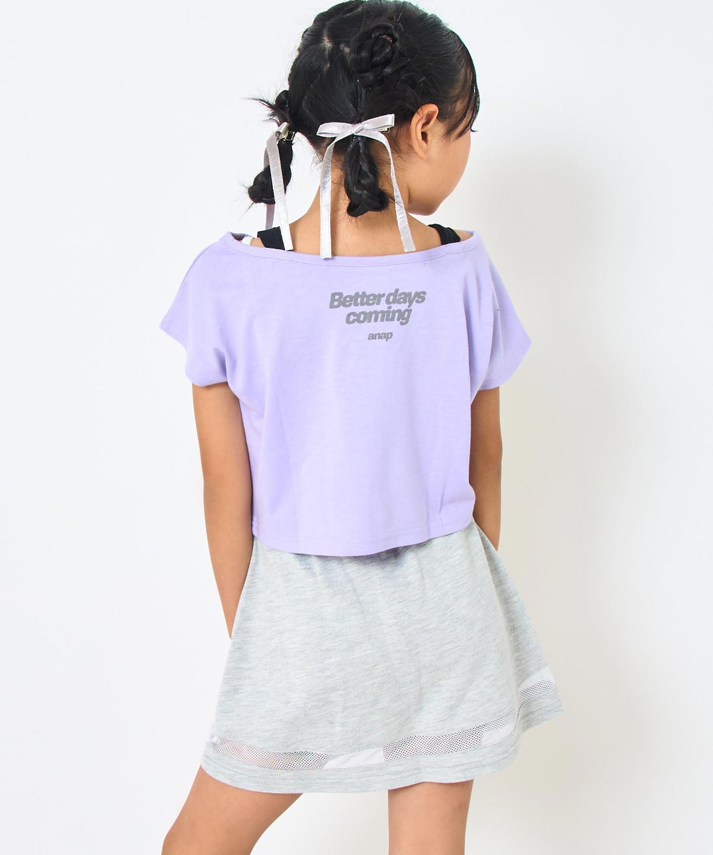 オフショル見えトップス×フレアスカート セット 428-3428