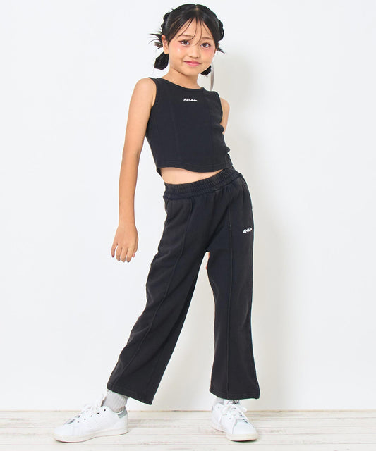 ユーズド加工 コルセット タンク × ワイドパンツ セットアップ 【ジュニアお揃い】 428-3454