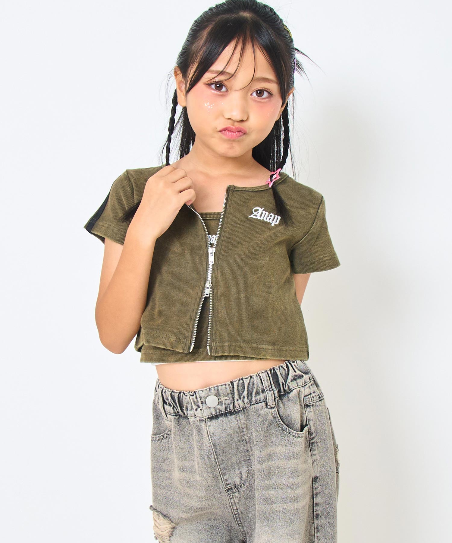 ダブルジップ トップス × キャミソール SET 428-3493 – ANAP