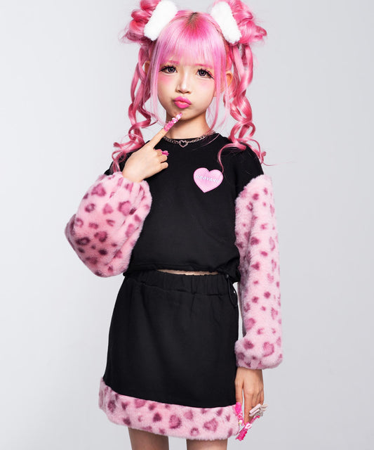 KOGYARU×ANAP アニマルファー 切替スウェット × スカート セット 428-3510