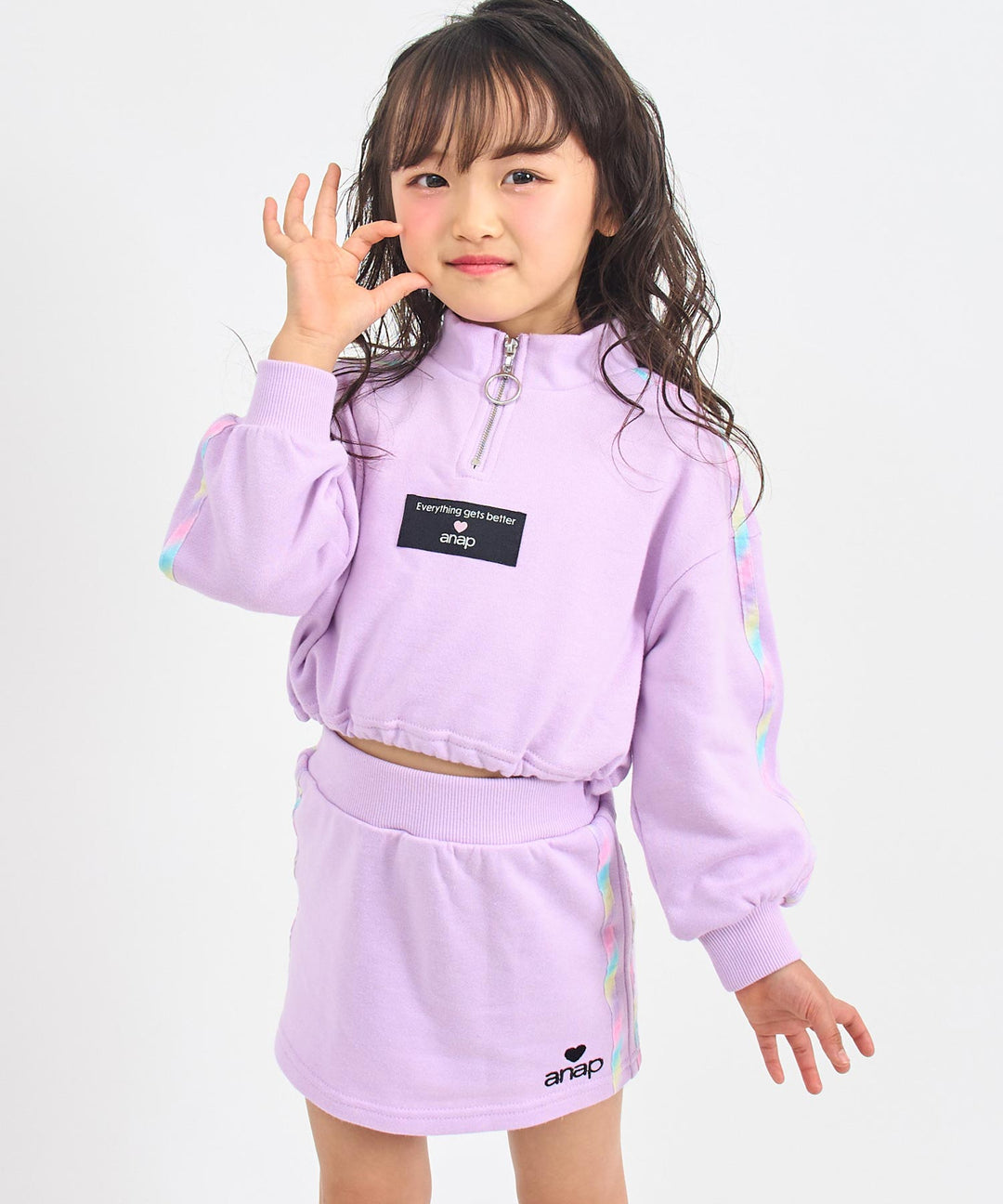 ラベンダー(110サイズ着用/身長：約113cm)