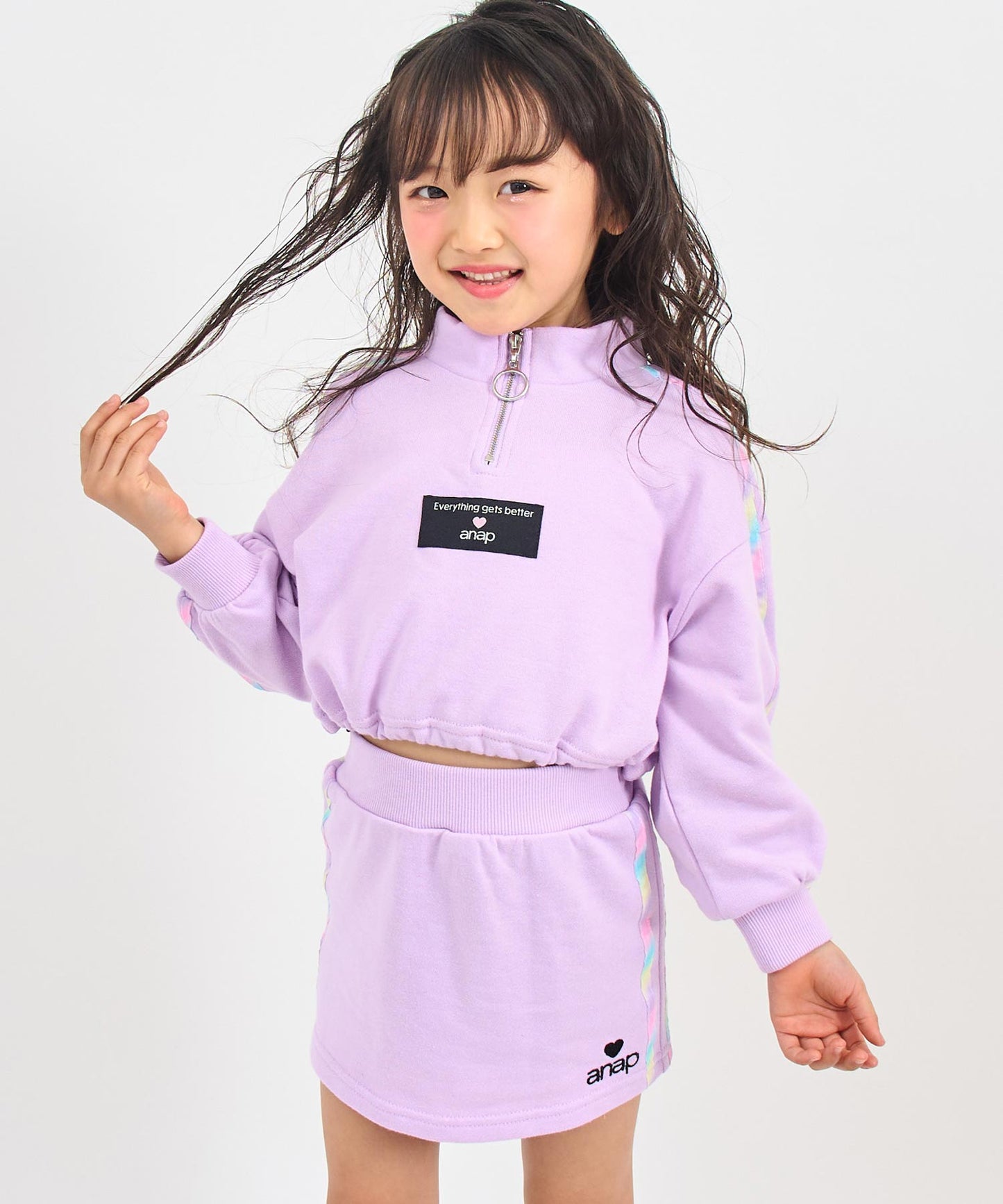 ラベンダー(110サイズ着用/身長：約113cm)