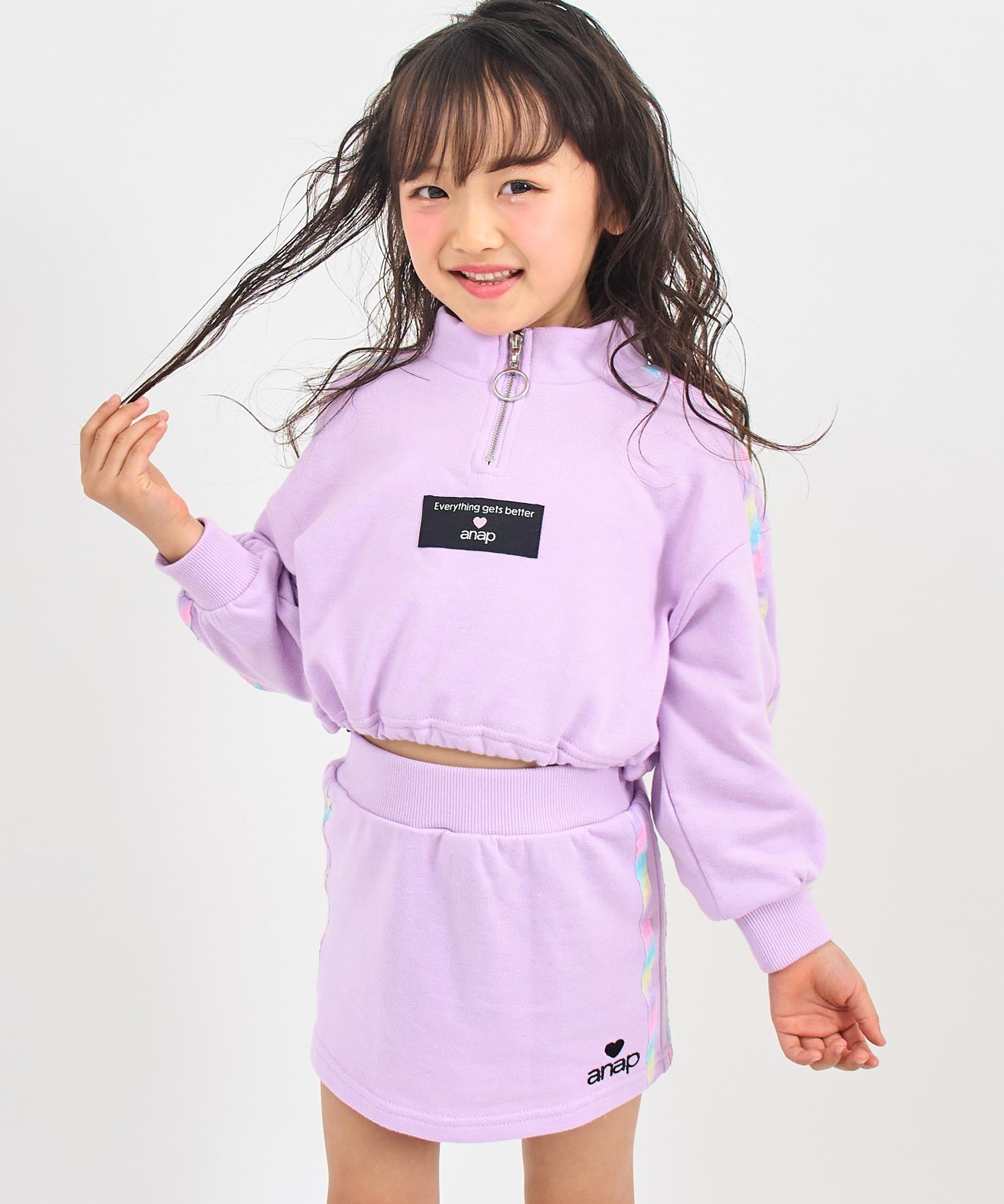 ラベンダー(110サイズ着用/身長：約113cm)