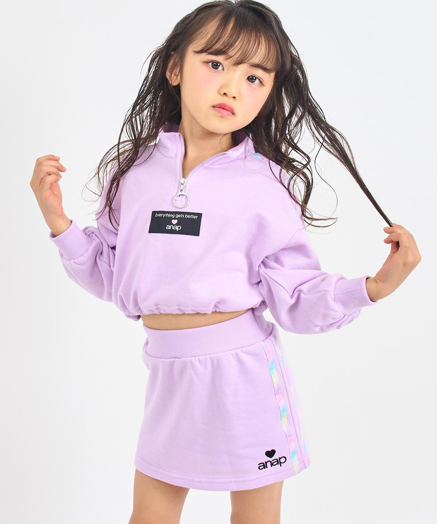 ラベンダー(110サイズ着用/身長：約113cm)