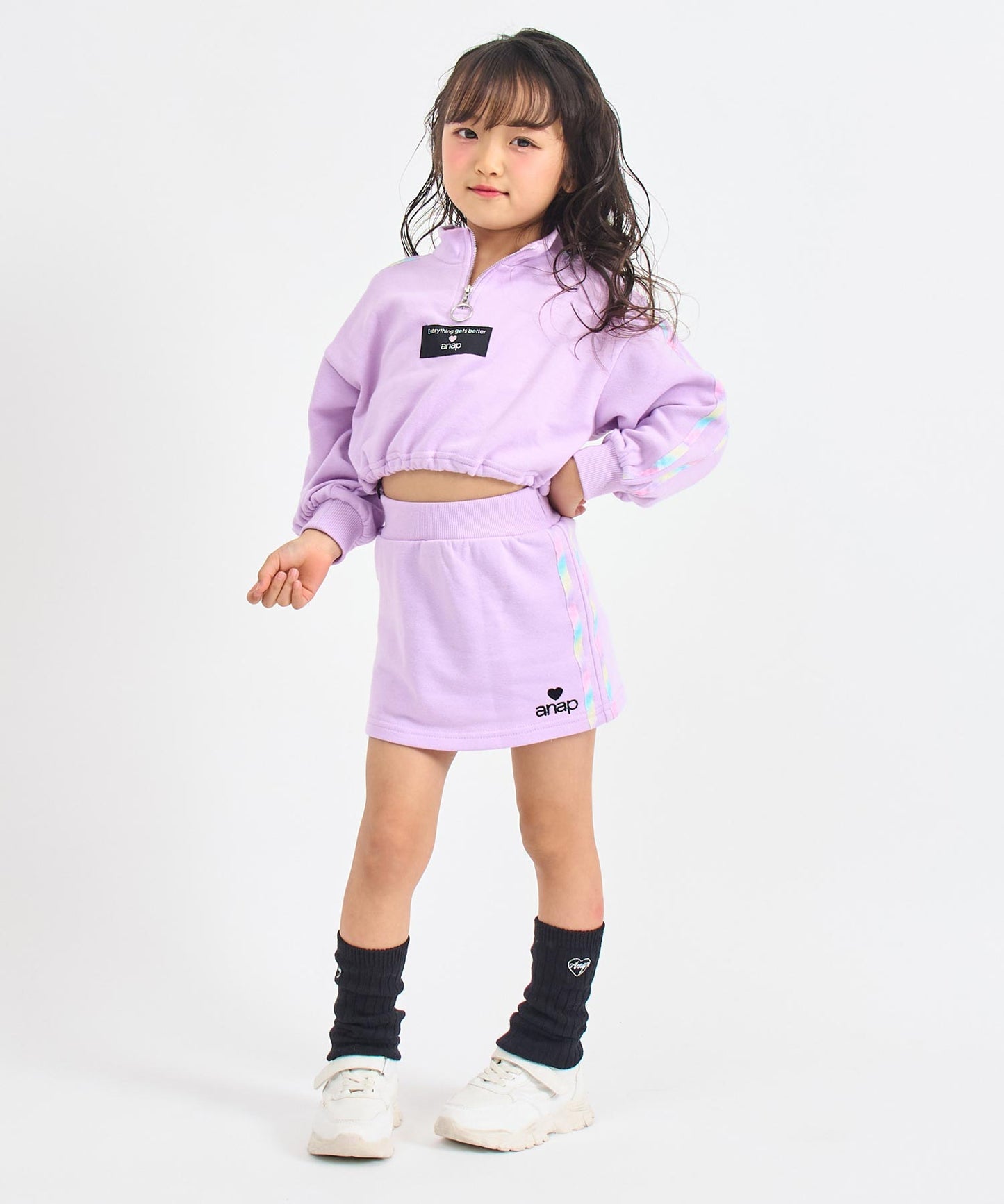 ラベンダー(110サイズ着用/身長：約113cm)