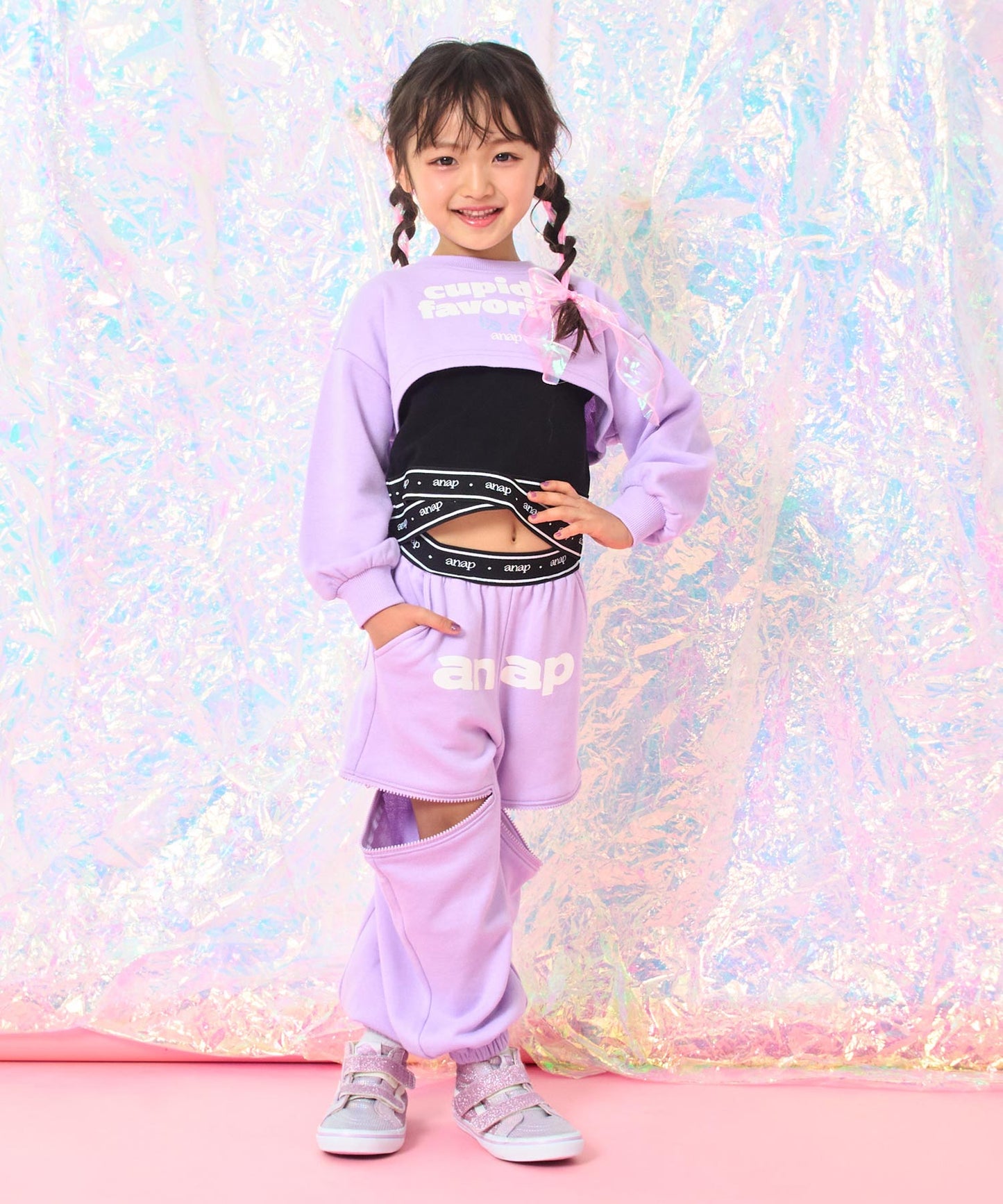 ラベンダー(110サイズ着用/身長：約113cm)