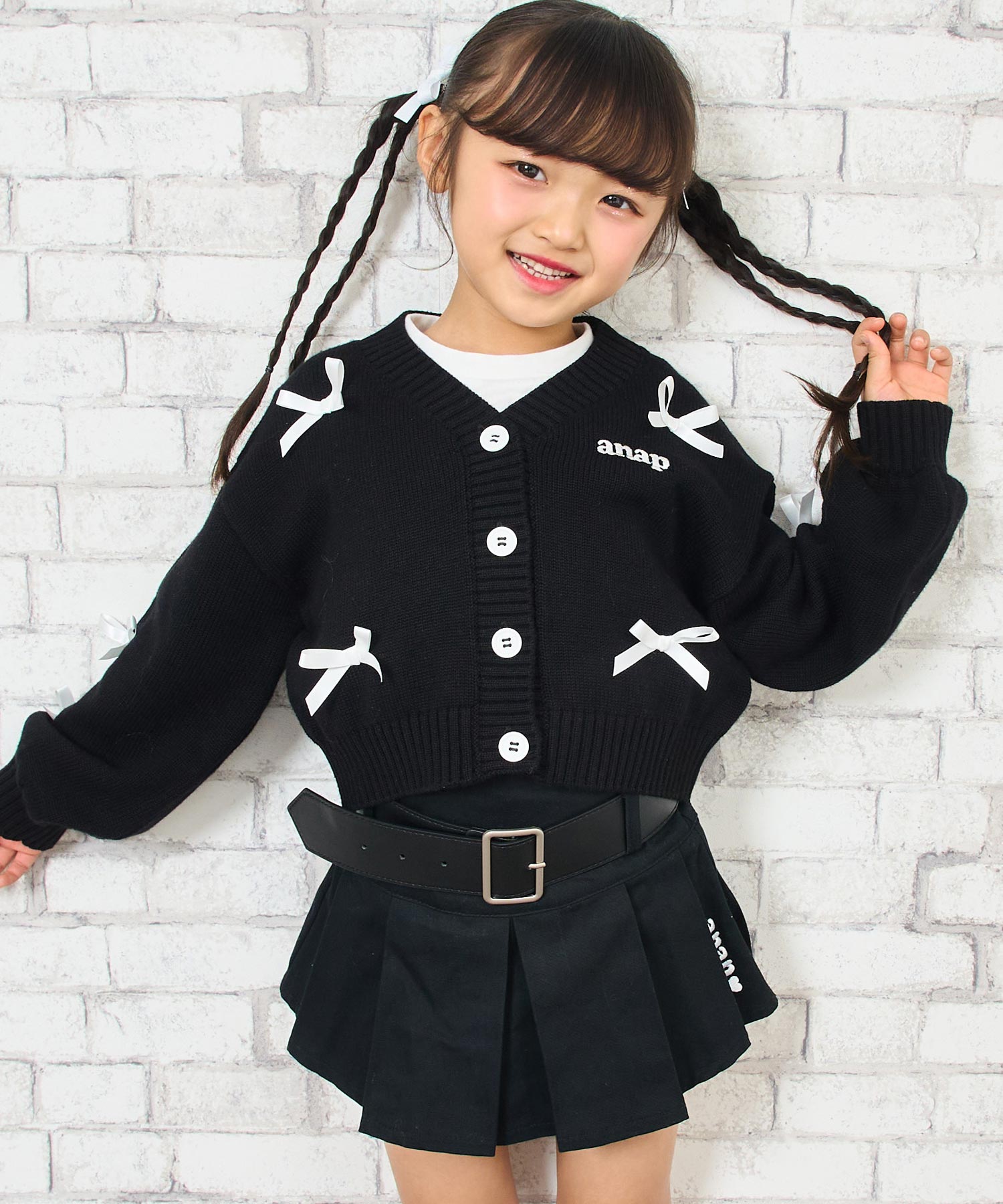 ブラック(110サイズ着用/身長：約113cm)