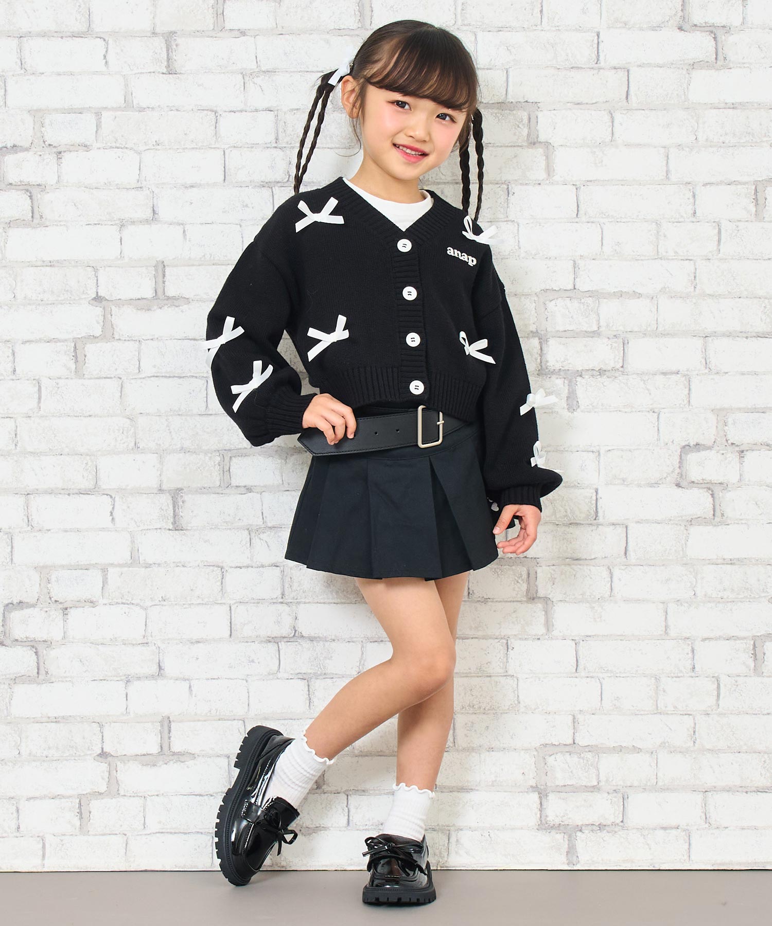 リボン付 ニットカーデ × ロンTセット 428-3548 – ANAP オンラインショップ