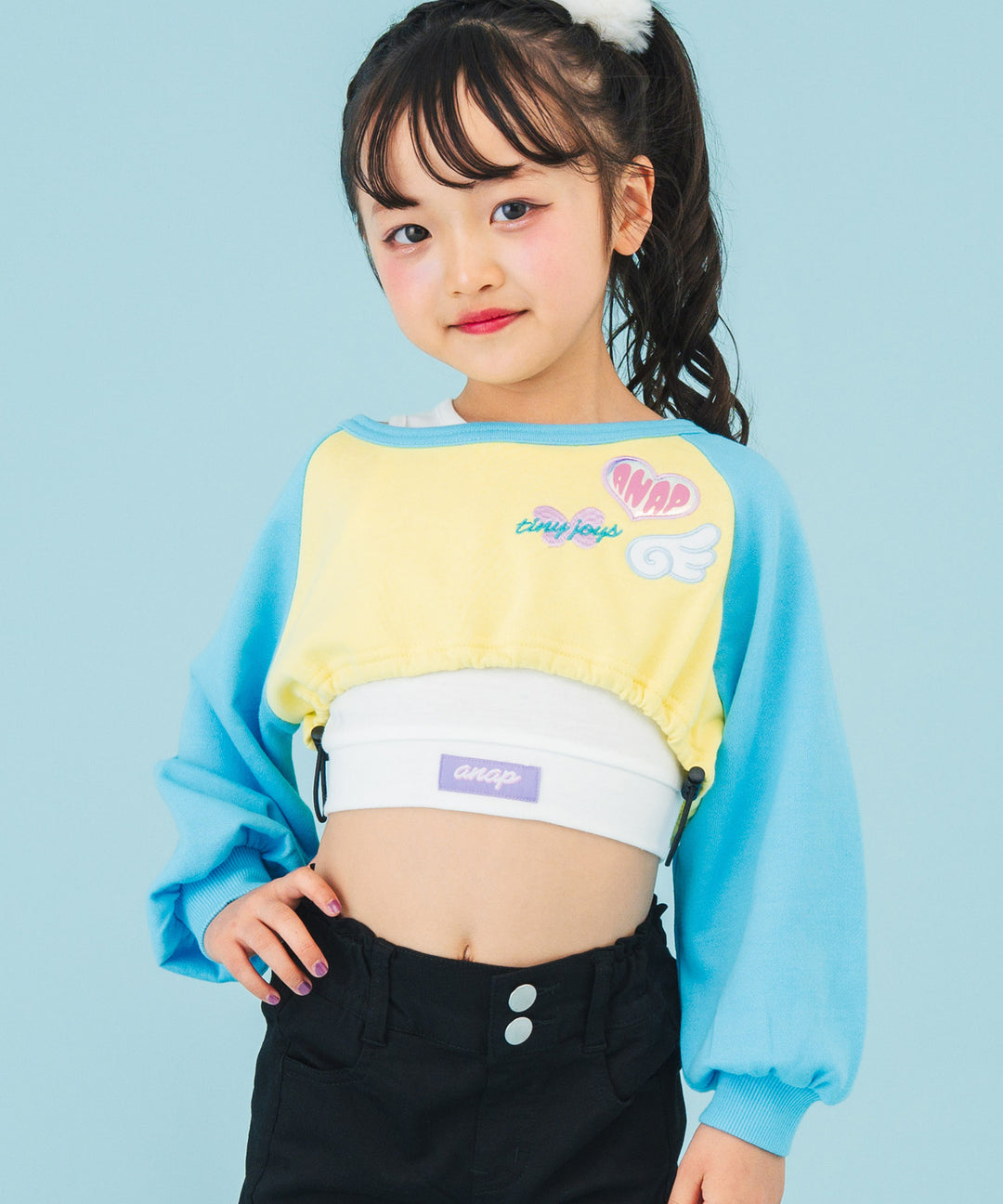 ライトブルー(110サイズ着用/身長：約113cm)