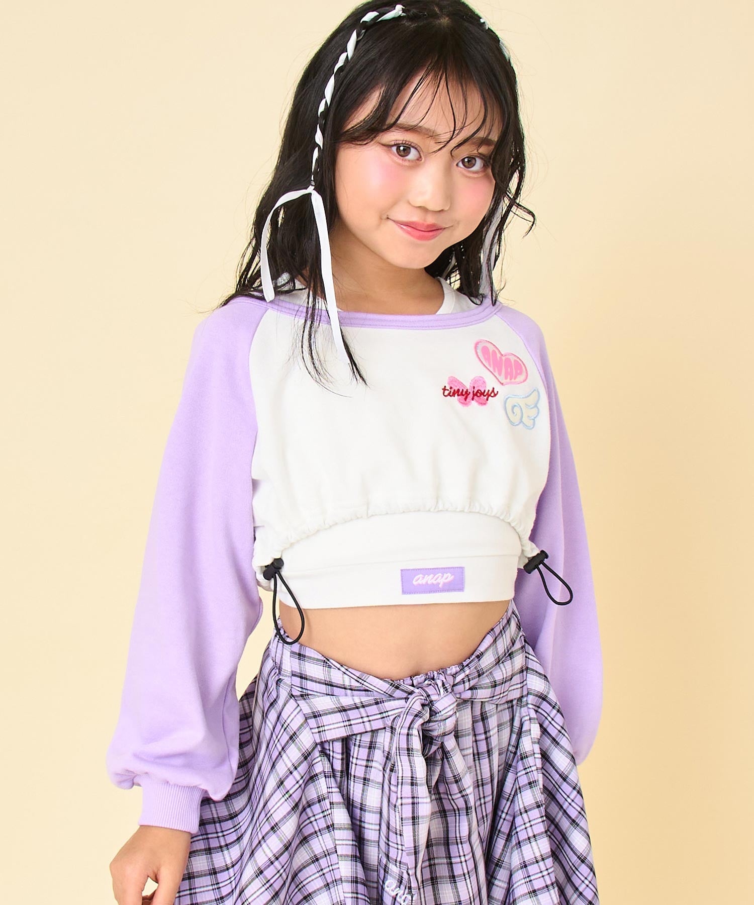 ラベンダー(120サイズ着用/身長：約128cm)