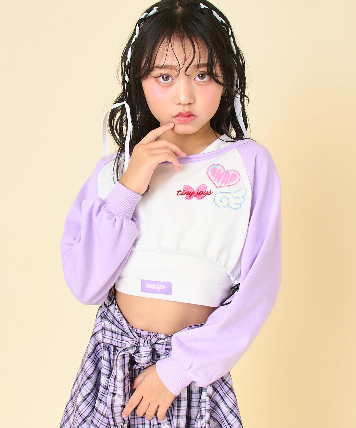 ラベンダー(120サイズ着用/身長：約128cm)