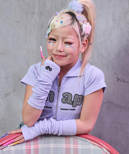 アームウォーマー付 ダブルジップ トップス 428-3570