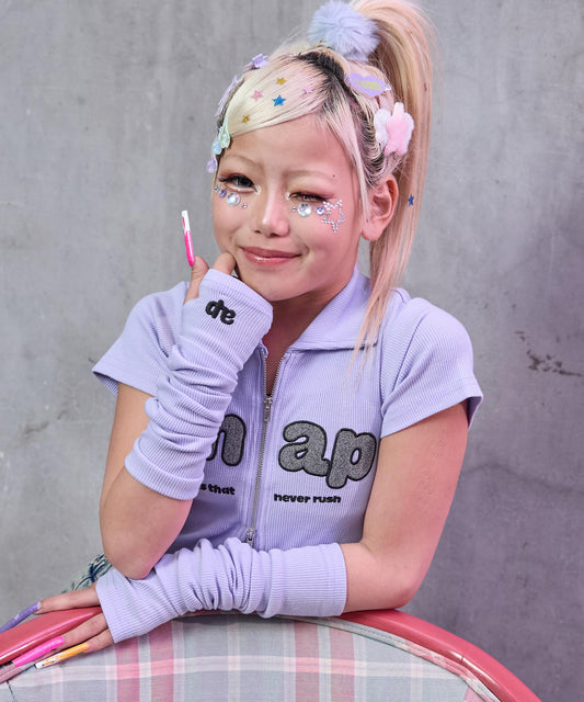 アームウォーマー付 ダブルジップ トップス 428-3570