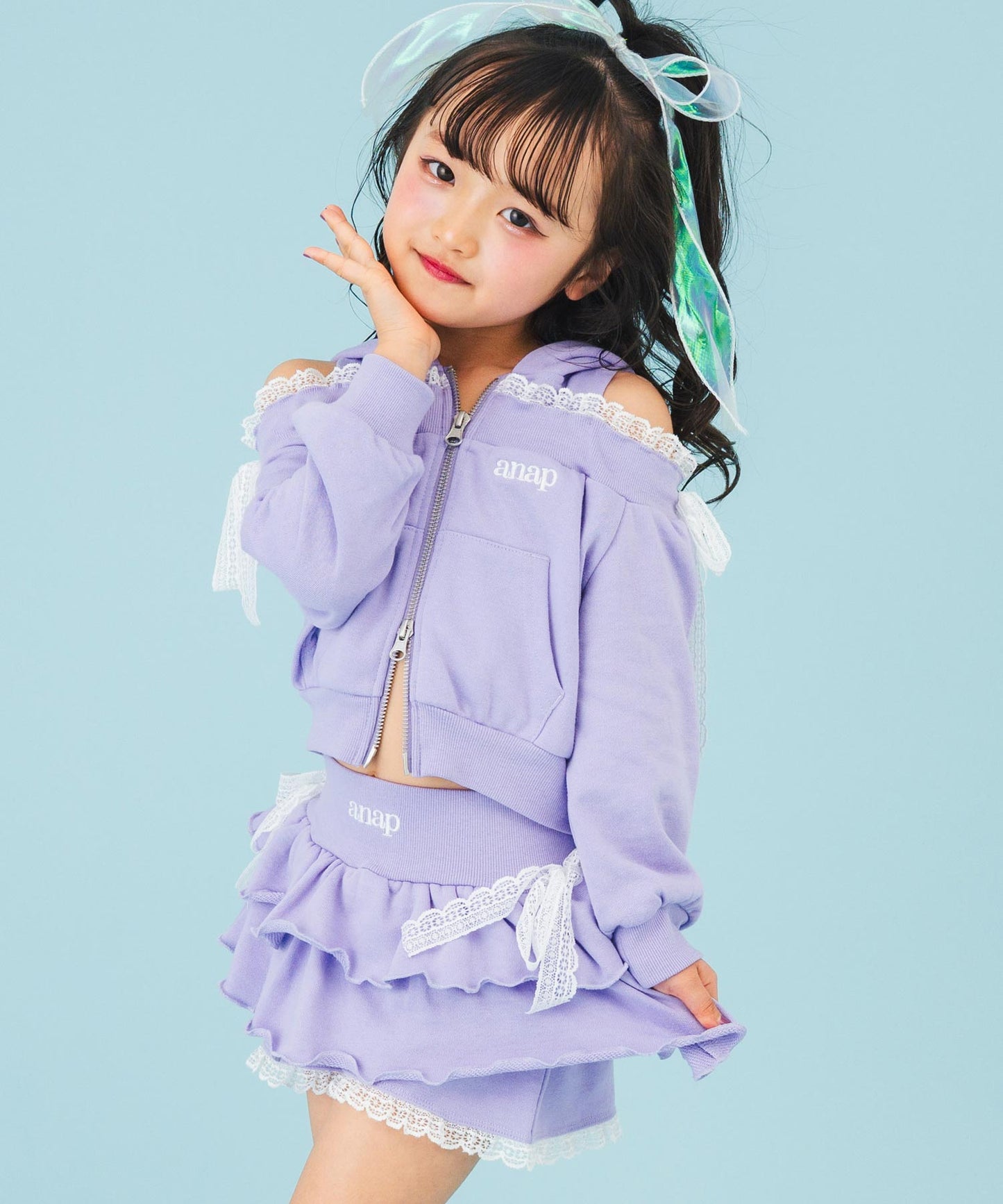 ラベンダー(110サイズ着用/身長：約113cm)