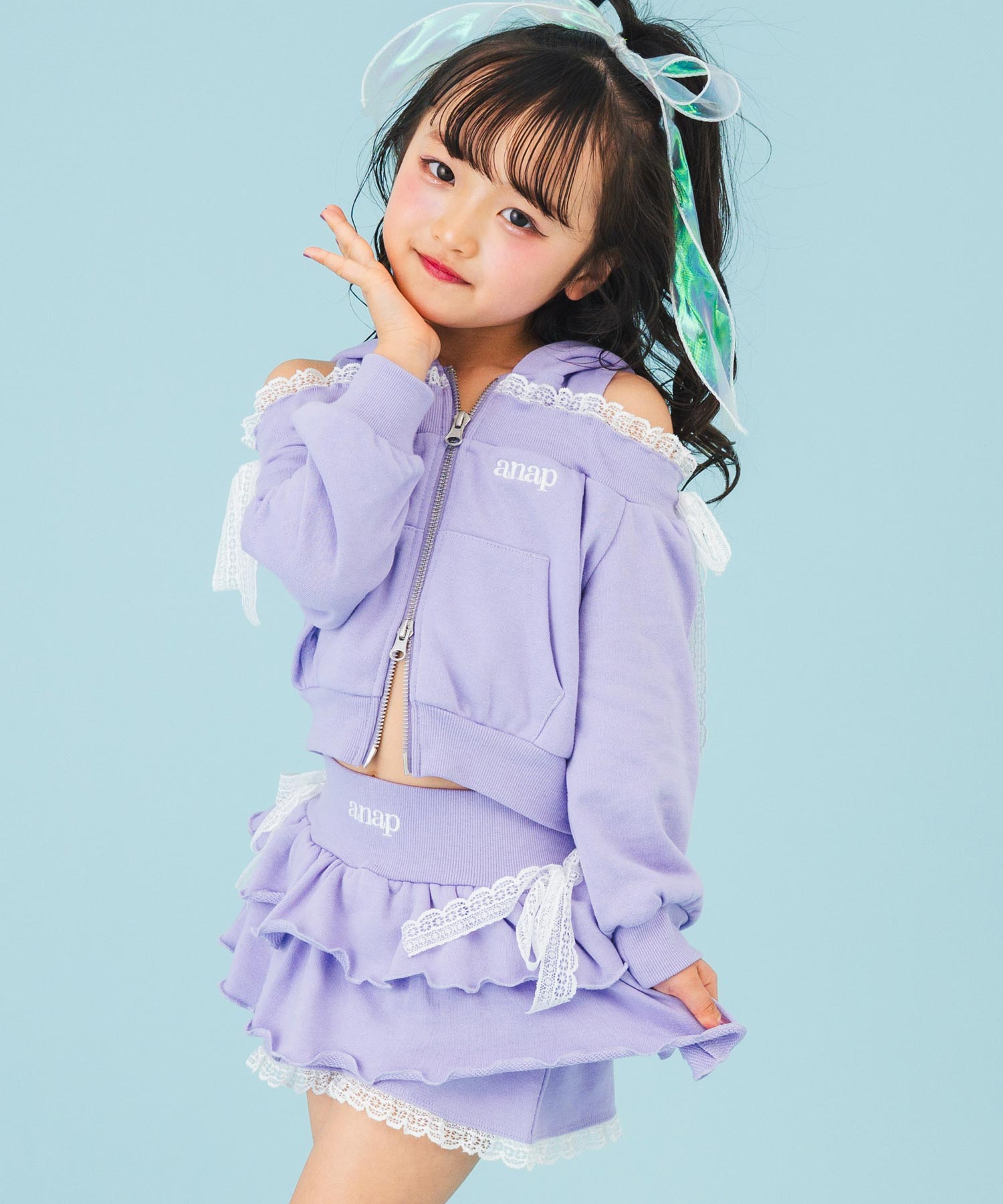 ラベンダー(110サイズ着用/身長：約113cm)