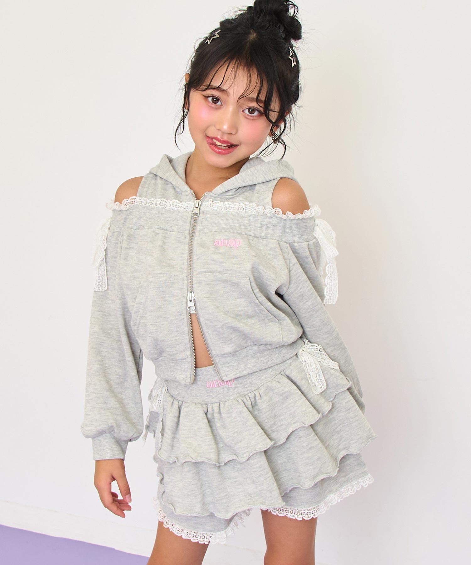肩アキ パーカー × ティアード スカート セットアップ 428-3576 – ANAP