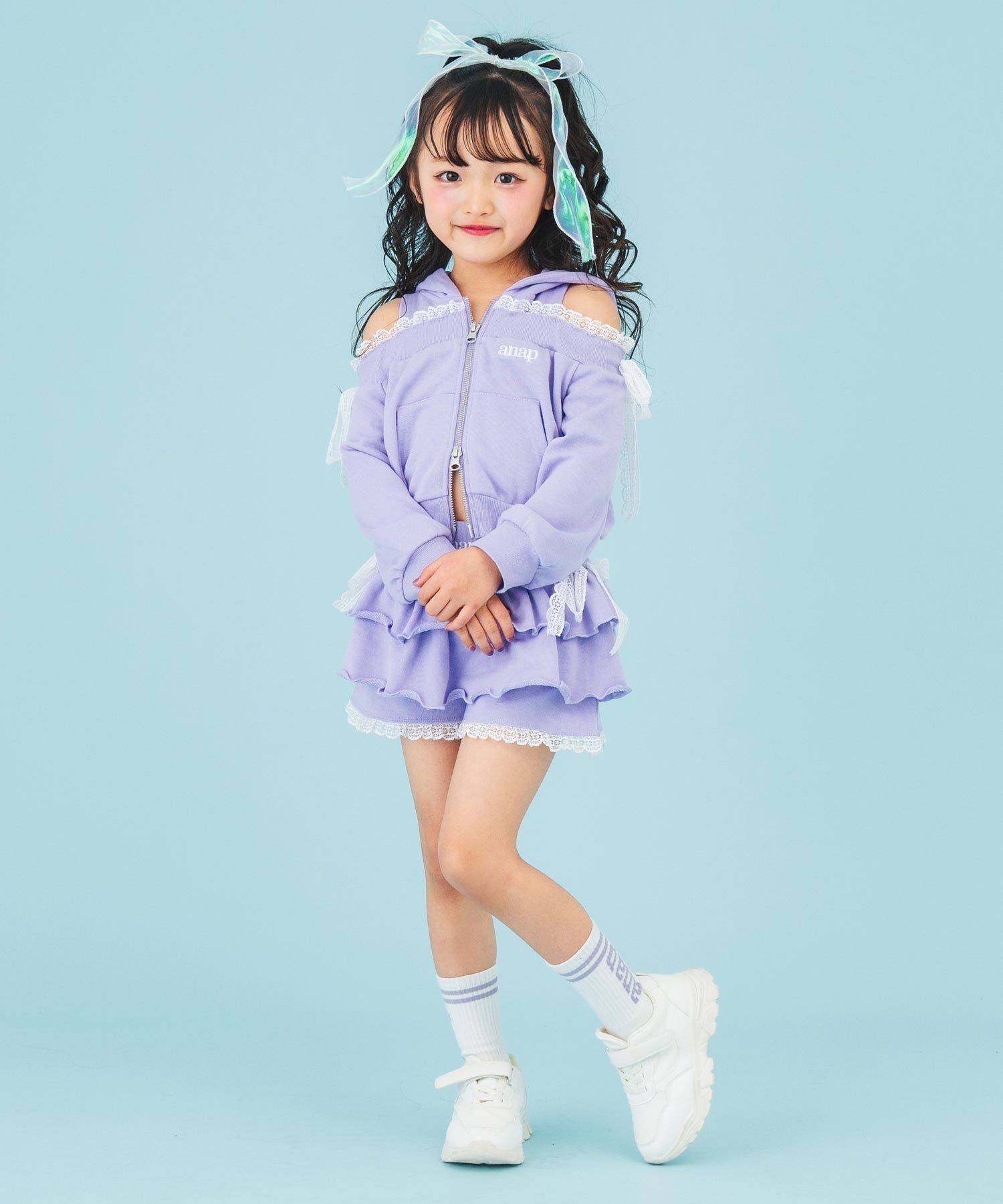 ラベンダー(110サイズ着用/身長：約113cm)