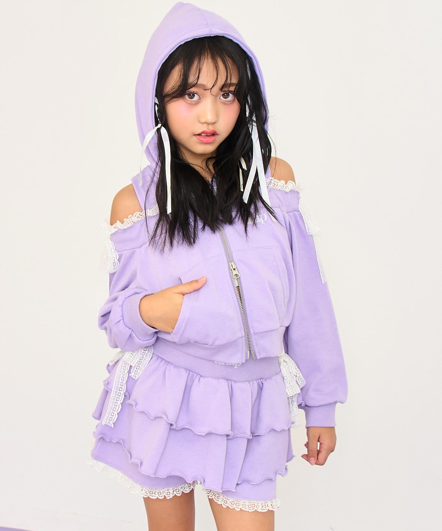 ラベンダー(120サイズ着用/身長：約128cm)