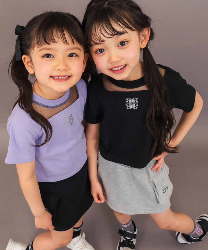ラベンダー(110サイズ着用/身長：約103cm)
ブラック(110サイズ着用/身長：約106cm)