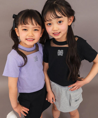 ラベンダー(110サイズ着用/身長：約103cm)
ブラック(110サイズ着用/身長：約106cm)