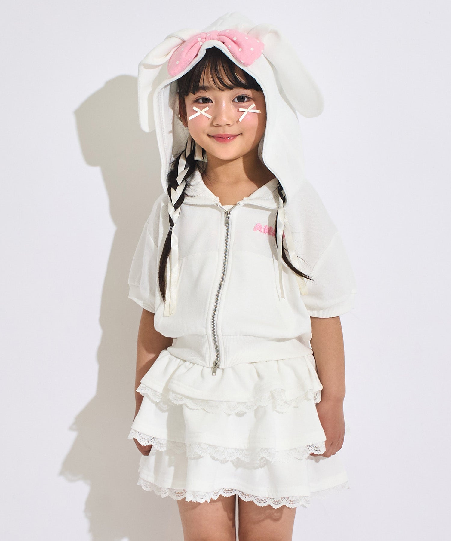 POMPOM耳付 スウェットパーカー × スカートセット 428-3615 – ANAP