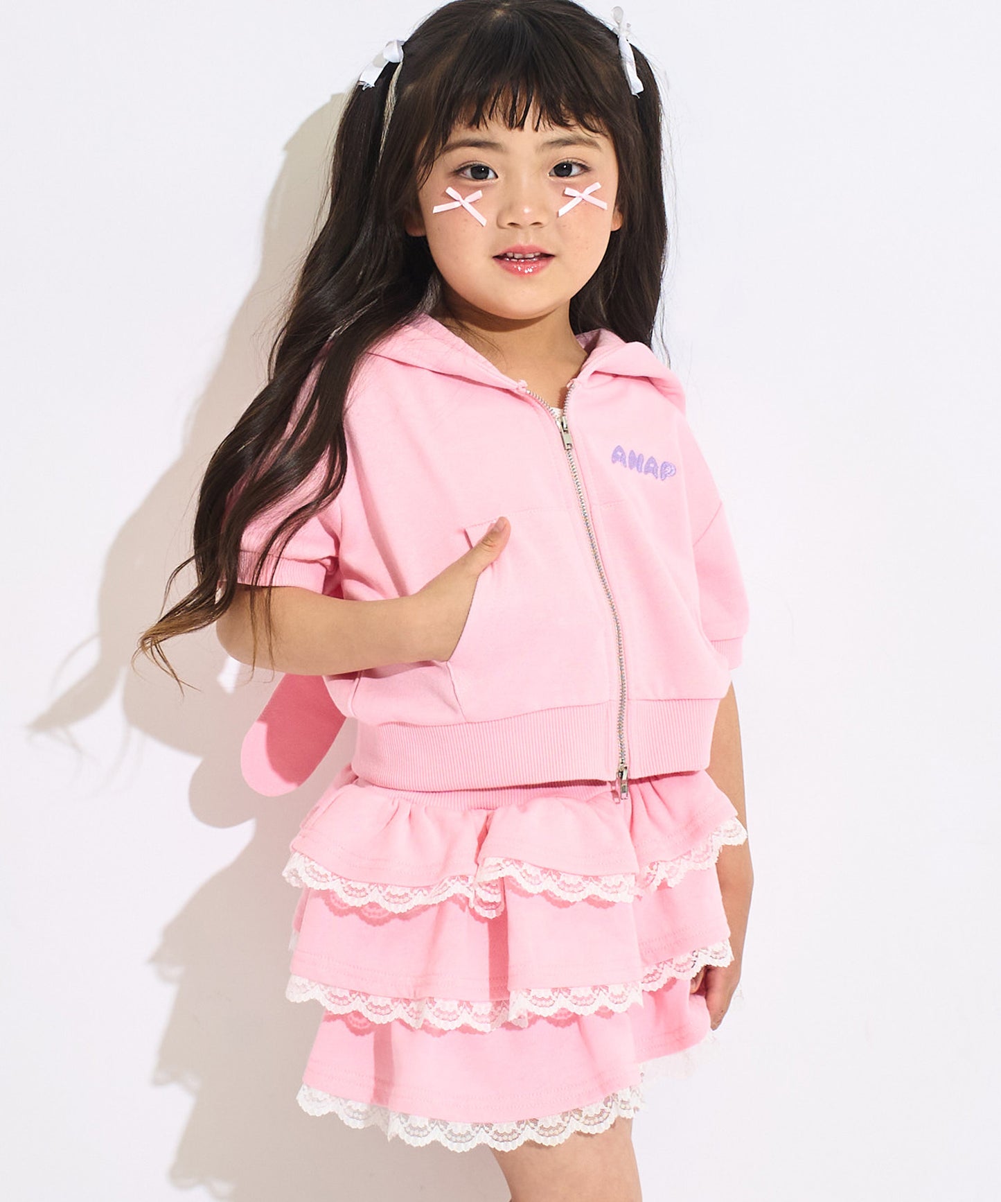 ピンク(110サイズ着用/身長：約107cm)