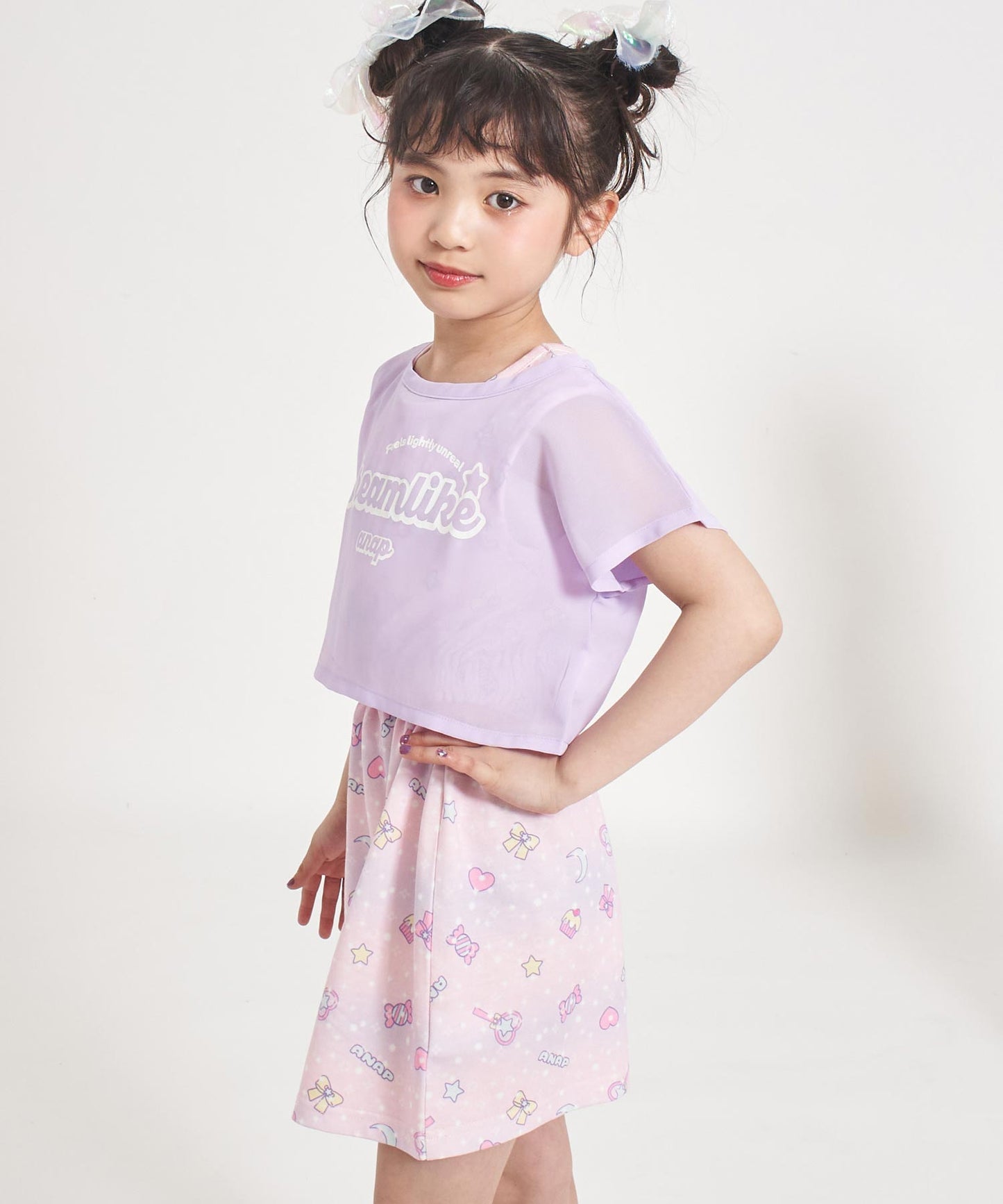 ラベンダー(120サイズ着用/身長：約123cm)