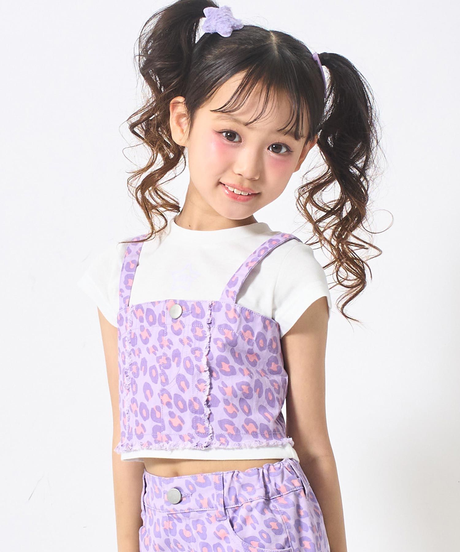 チャコットセットアップ赤紫 フラワー柄 フリル付き ラテンにも フリンジビスチェ × Tシャツ セット【セットアップ対応】 428-3645