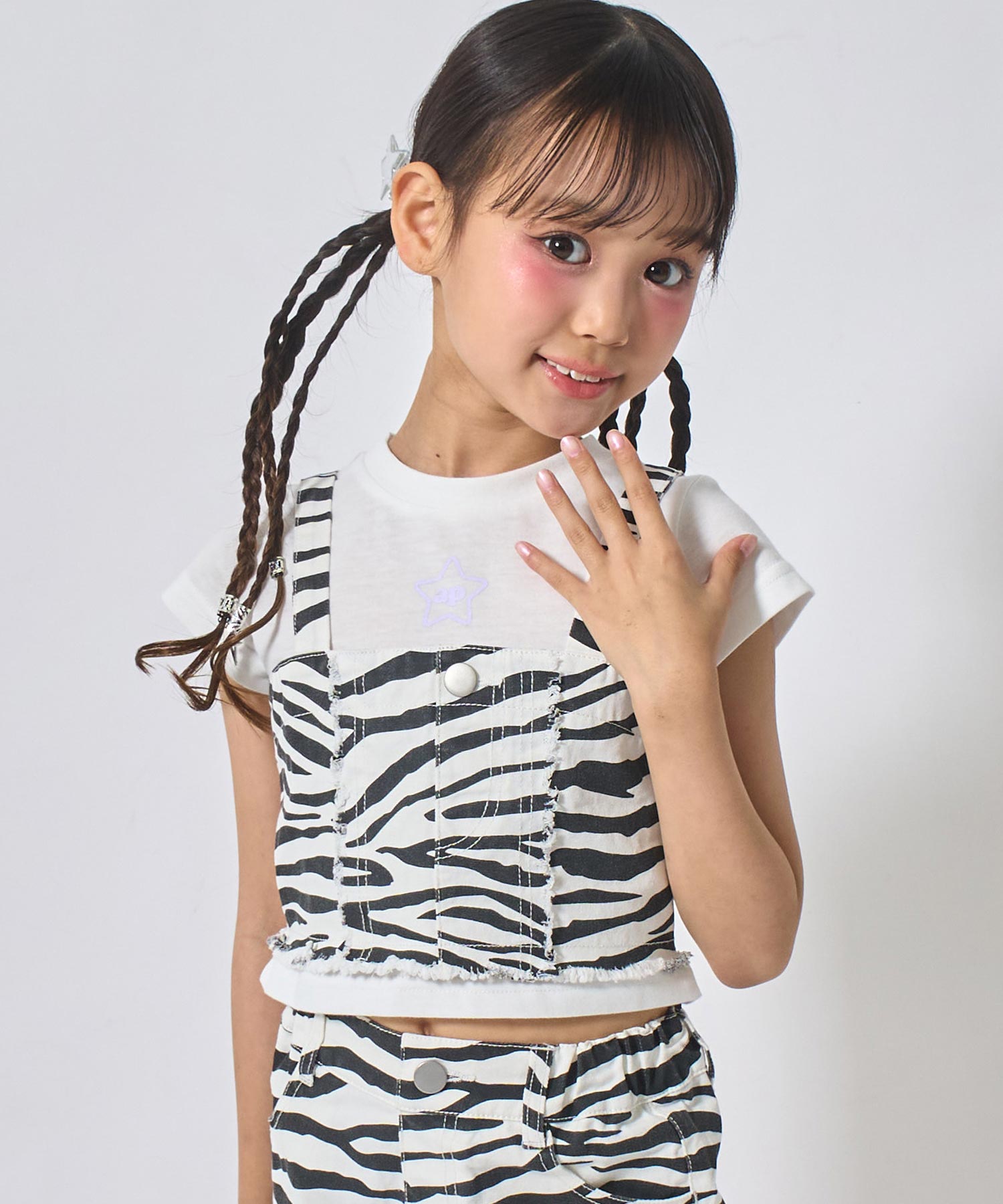 ほぼ未使用✨6＜ROKU ＞アフリカンプリント トライバル柄 ビスチェ S フリンジビスチェ × Tシャツ セット【セットアップ対応】 428-3645