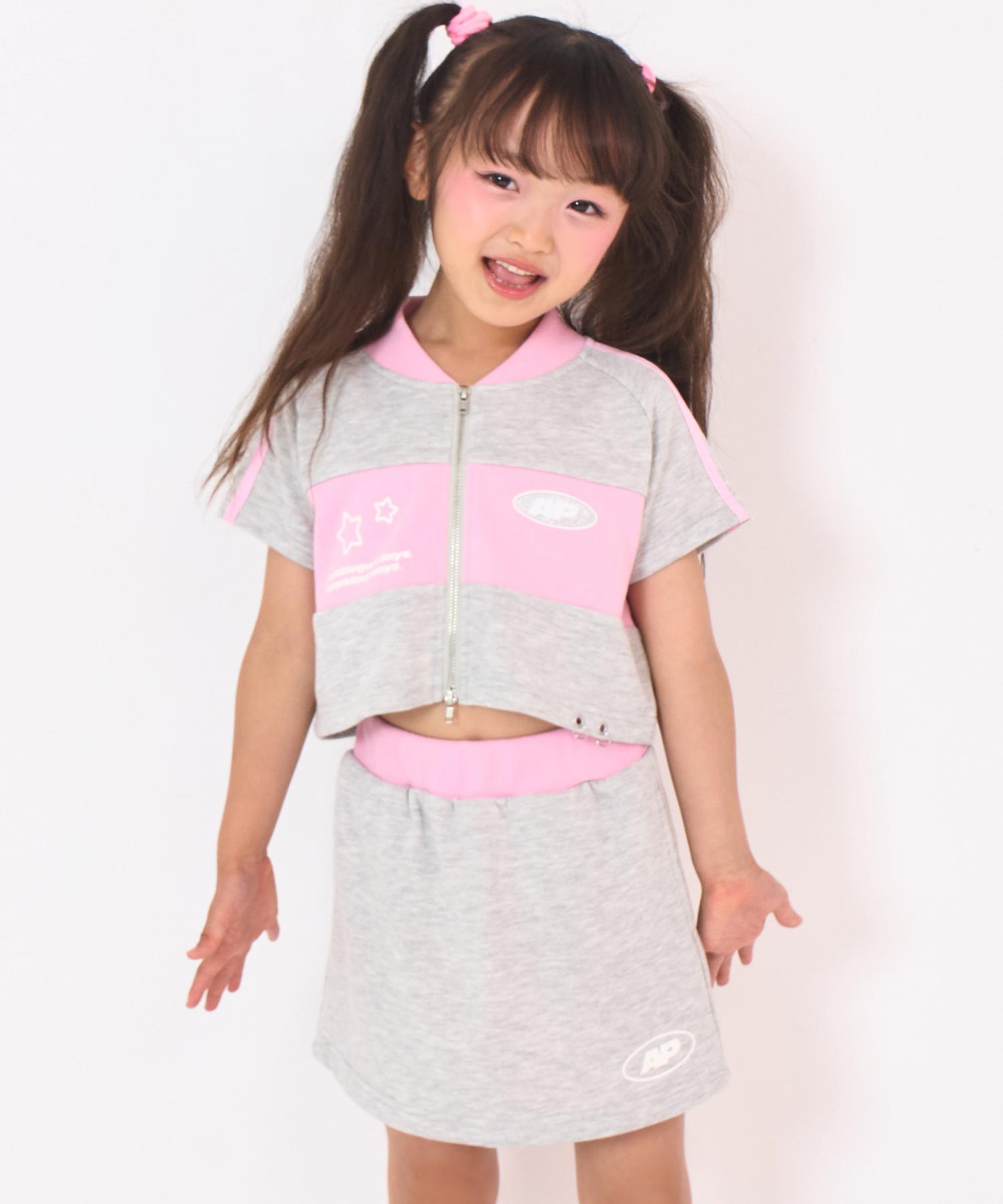 半袖シャツ＆スカートセット　シルク ダブルジップ 半袖ジャケット × スカートセット 428-3648 – ANAP