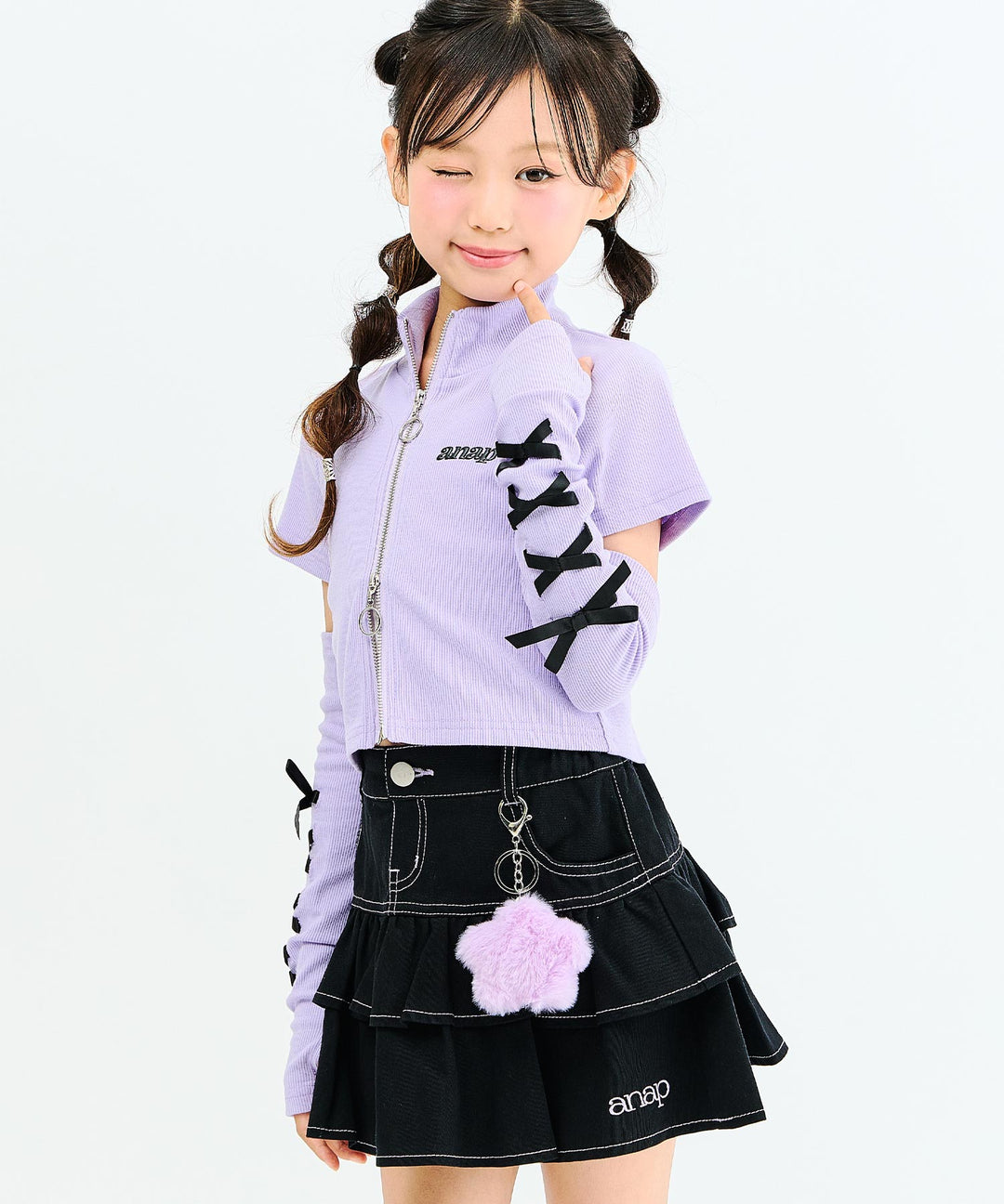 ラベンダー(130サイズ着用/身長：約128cm)