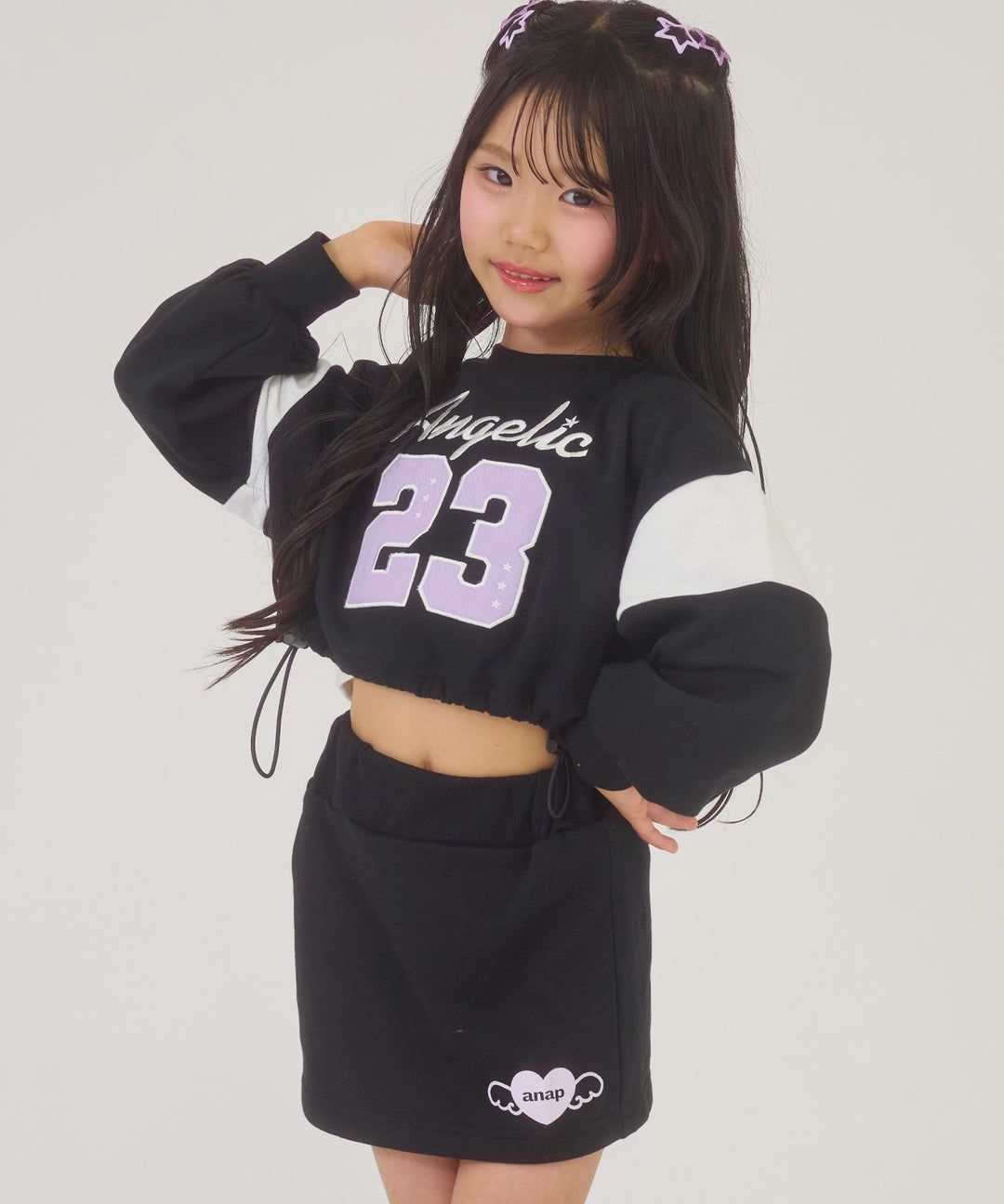 ブラック(110サイズ着用/身長：約112cm)