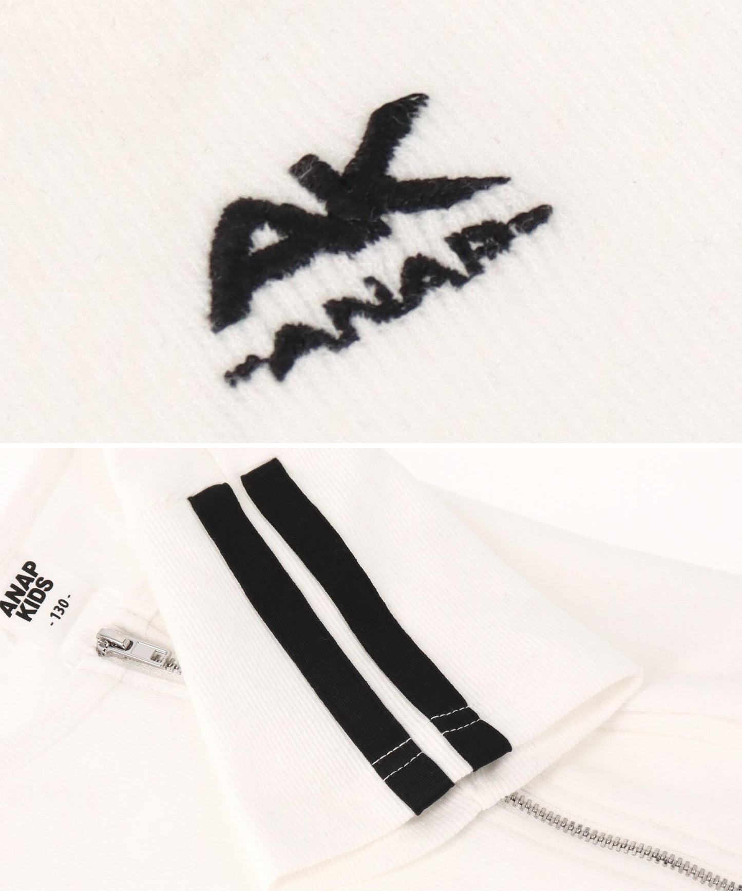 ライン入り ダブルジップ カーデ × キャミソール SET【ジュニアお揃い】 428-3998