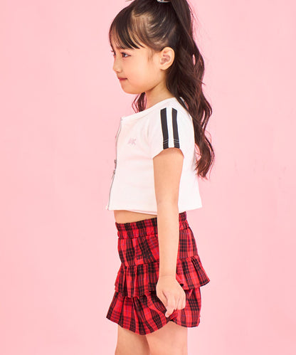 ライン入り ダブルジップ カーデ × キャミソール SET【ジュニアお揃い】 428-3998