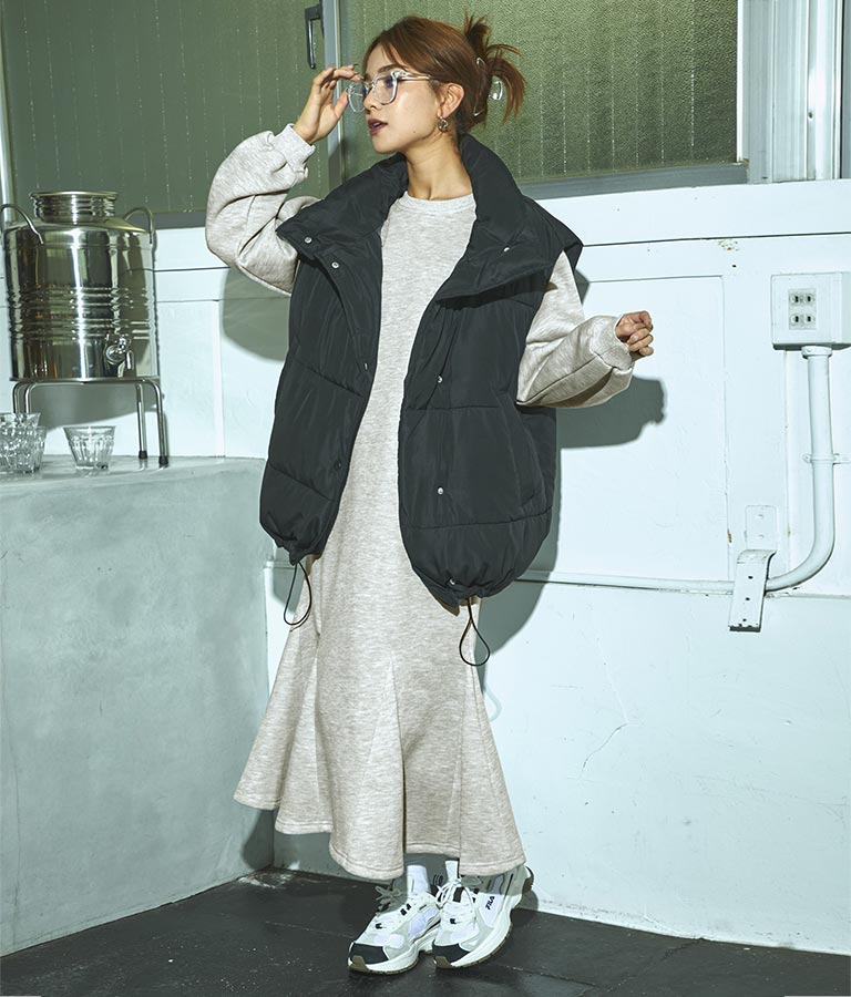 裏起毛スウェットフレアワンピース 157-5316