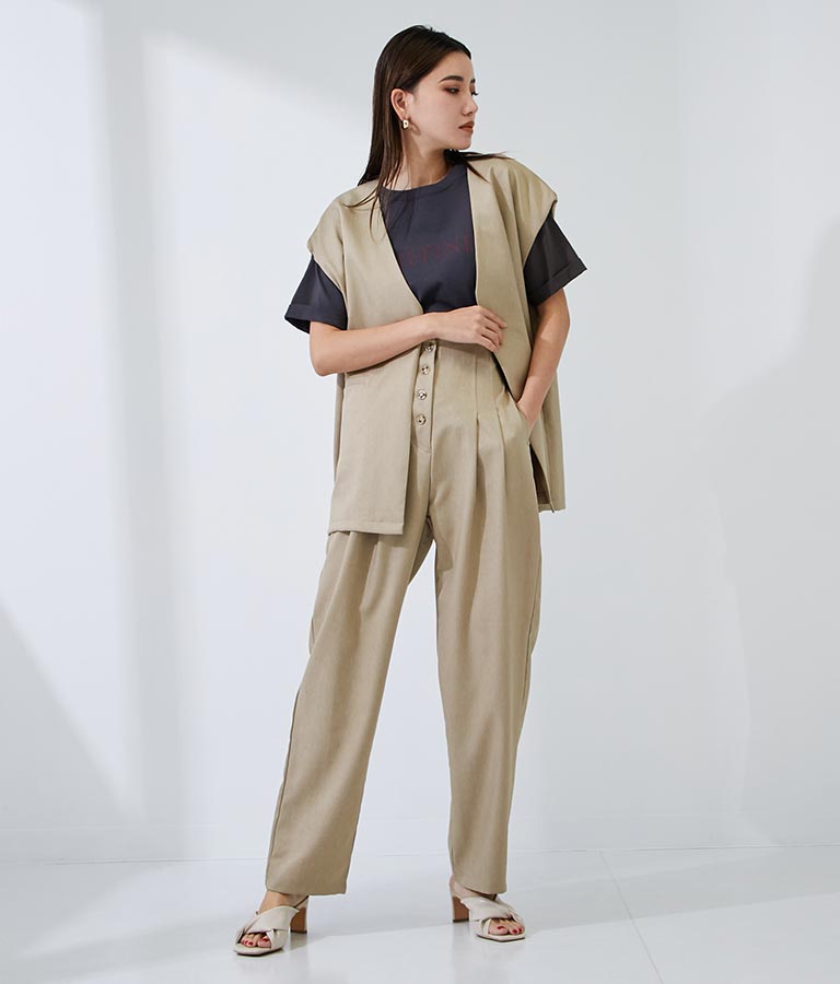 カラーレスショート丈ジレ 364-8696