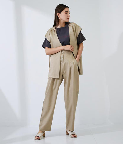 カラーレスショート丈ジレ 364-8696