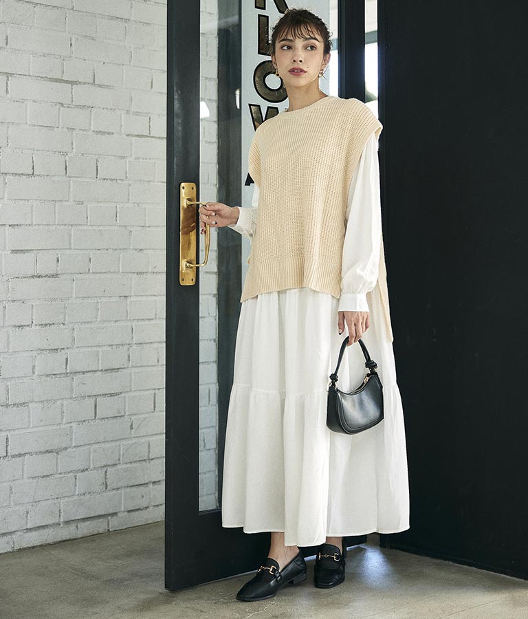 ティアード ロングワンピース 157-5287