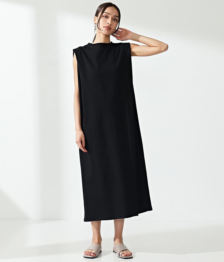 天竺タックショルダーデザインワンピース 367-8768