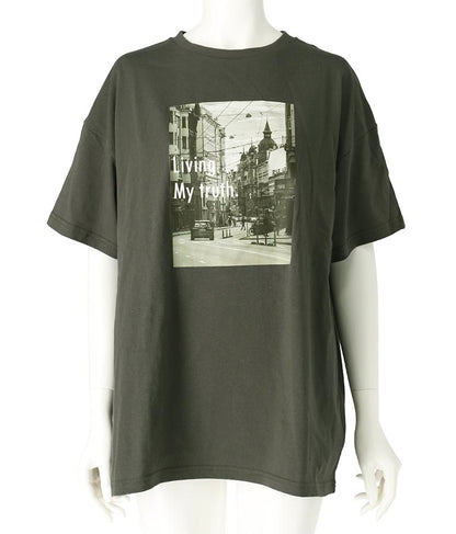 フォト プリント オーバーサイズ Tシャツ 363-9620